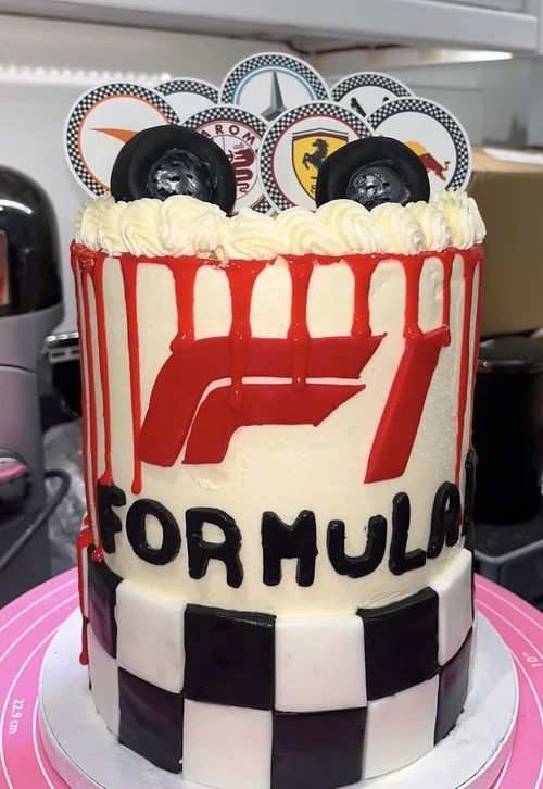 Formula 1 themed birthday cake