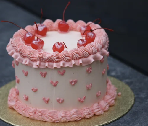 Modern geode cake with purple and blue accents